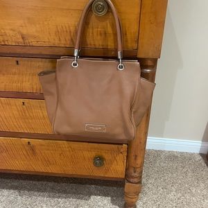 Marc by Marc Jacobs Tan Pebbled Leather Satchel with Silver Hardware
